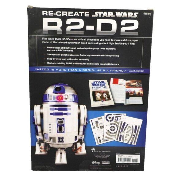 STAR WARS R2-D2 12" tall paper model with sounds & lights DISNEY 2013-15 NEW - Picture 3 of 3